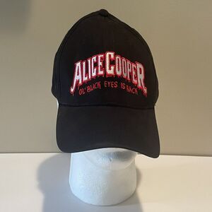 Alice Cooper Cap Hat Black Ol' Black Eyes Is Back‎ Embroidered ONE SIZE